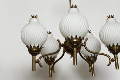 Angelo Lelli Lelii Angelo Lelii Nabore Corno for Arredoluce chandelier large