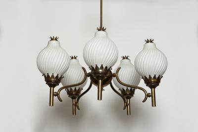 Angelo Lelli Lelii Angelo Lelii Nabore Corno for Arredoluce chandelier large