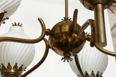 Angelo Lelli Lelii Angelo Lelii Nabore Corno for Arredoluce chandelier large
