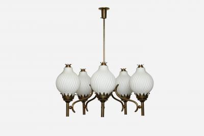 Angelo Lelli Lelii Angelo Lelii Nabore Corno for Arredoluce chandelier large
