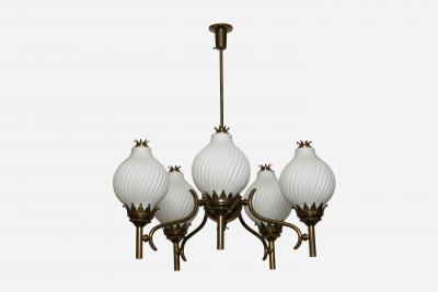 Angelo Lelli Lelii Angelo Lelii Nabore Corno for Arredoluce chandelier large