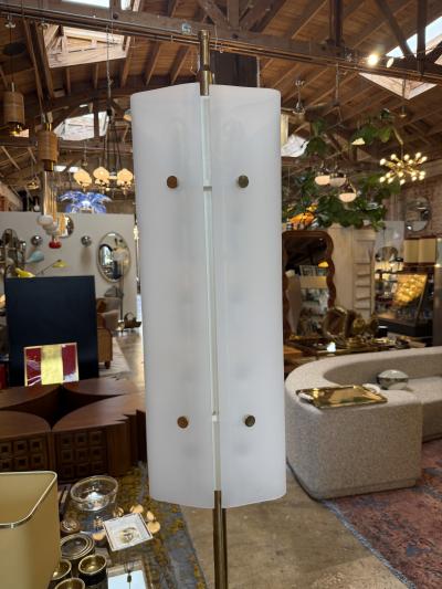 Angelo Lelli Lelii Angelo Lelii Opaline Glass floor Lamp Italy 1950