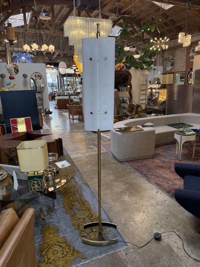 Angelo Lelli Lelii Angelo Lelii Opaline Glass floor Lamp Italy 1950