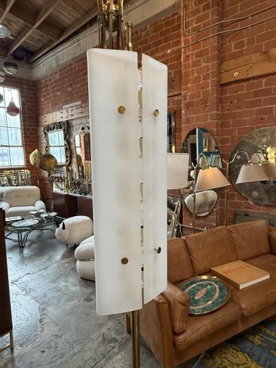Angelo Lelli Lelii Angelo Lelii Opaline Glass floor Lamp Italy 1950