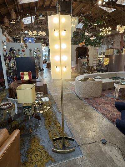 Angelo Lelli Lelii Angelo Lelii Opaline Glass floor Lamp Italy 1950