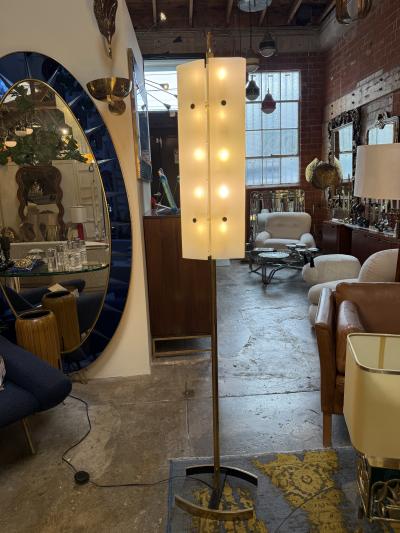 Angelo Lelli Lelii Angelo Lelii Opaline Glass floor Lamp Italy 1950