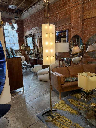 Angelo Lelli Lelii Angelo Lelii Opaline Glass floor Lamp Italy 1950