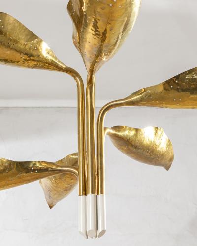 Angelo Lelli Lelii Angelo Lelii Pendant Lamp Model 12369 Brass Lacquered Metal 1951