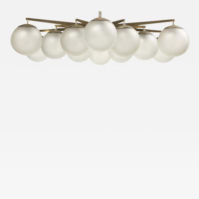 Angelo Lelli Lelii Angelo Lelii Stella Chandelier Arredoluce Nickel Plated Brass Glass Signed