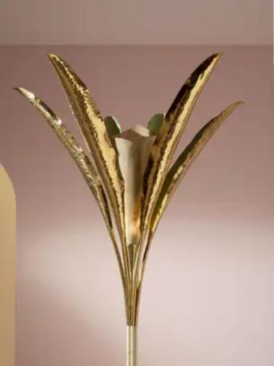 Angelo Lelli Lelii Angelo Lelii brass and metal floor lamp model 12383 by Arredoluce Italy 1950s