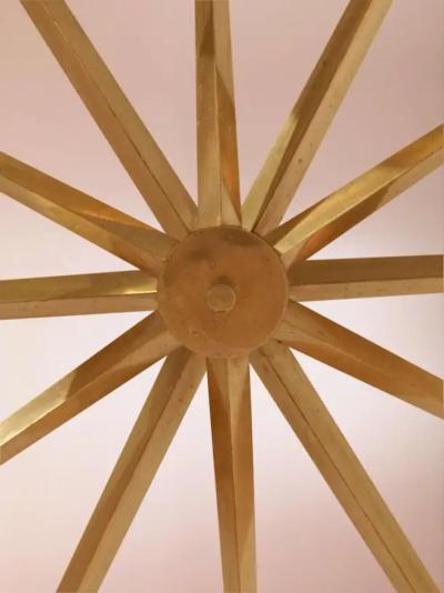 Angelo Lelli Lelii Angelo Lelii certified Stella a 12 brass glass chandelier by Arredoluce 1958