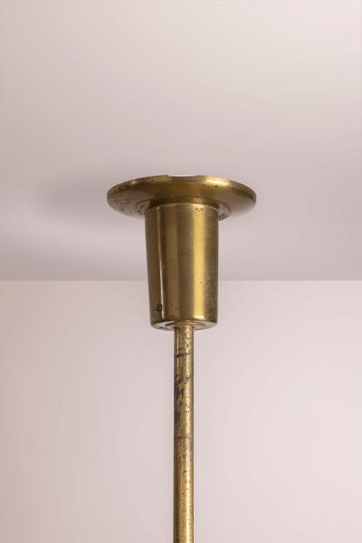 Angelo Lelli Lelii Angelo Lelii certified brass and glass pendant light by Arredoluce Italy 1950s