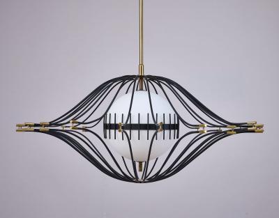 Angelo Lelli Lelii Angelo Lelii for Arredoluce Rare and Exceptional Chandelier Italy 1950s