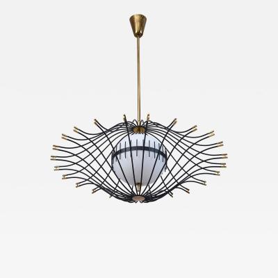 Angelo Lelli Lelii Angelo Lelii for Arredoluce Rare and Exceptional Chandelier Italy 1950s