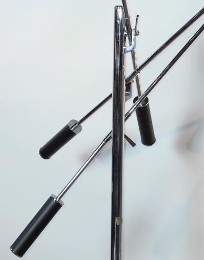 Angelo Lelli Lelii Angelo Lelli Arredoluce Model12128 Triennale Chrome Floor Lamp Italy 1950s