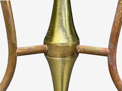 Angelo Lelli Lelii Angelo Lelli Italian Modern Brass Opal Glass Pendant light Italy 1950s