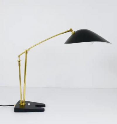 Angelo Lelli Lelii Angelo Lelli Style Articulated Midcentury Brass Table Desk Lamp Italy 1950s