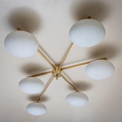 Angelo Lelli Lelii Ceiling Lamp Model 6 Lune by Angelo Lelli Edition Arredoluce Italy