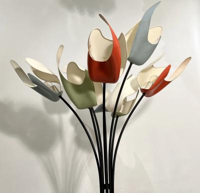 Angelo Lelli Lelii Eight arms floor lamp in the style of Angelo Lelli Italy circa 1950