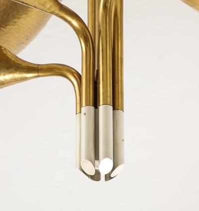 Angelo Lelli Lelii Hammered Brass Chandelier by Angelo Lelii for Arredoluce