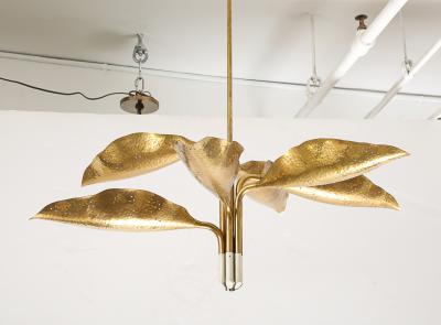 Angelo Lelli Lelii Hammered Brass Chandelier by Angelo Lelii for Arredoluce