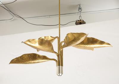 Angelo Lelli Lelii Hammered Brass Chandelier by Angelo Lelii for Arredoluce