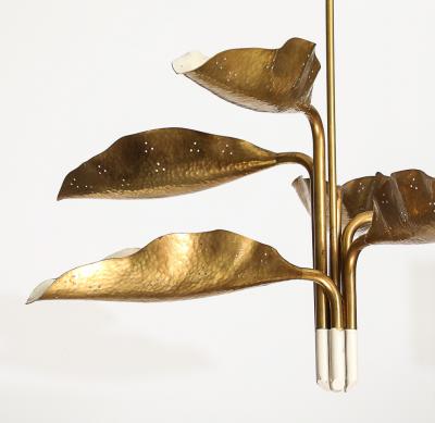 Angelo Lelli Lelii Hammered Brass Chandelier by Angelo Lelii for Arredoluce