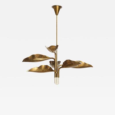Angelo Lelli Lelii Hammered Brass Chandelier by Angelo Lelii for Arredoluce