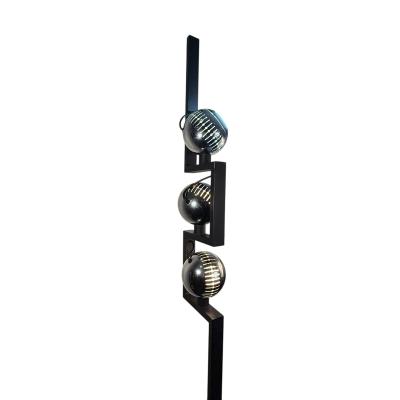 Angelo Lelli Lelii ITALIAN MODERNIST MAGNETIC ADJUSTABLE CHROME BALL FLOOR LAMP BY ANGELO LELLI