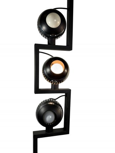 Angelo Lelli Lelii ITALIAN MODERNIST MAGNETIC ADJUSTABLE CHROME BALL FLOOR LAMP BY ANGELO LELLI