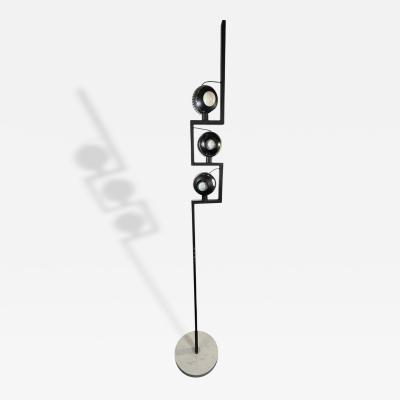 Angelo Lelli Lelii ITALIAN MODERNIST MAGNETIC ADJUSTABLE CHROME BALL FLOOR LAMP BY ANGELO LELLI