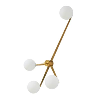 Angelo Lelli Lelii In The Style Of Angelo Lelli Opaline And Brass Pendant Lamp Wall Light Italy