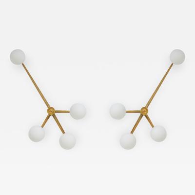 Angelo Lelli Lelii In The Style Of Angelo Lelli Opaline And Brass Pendant Lamp Wall Light Italy