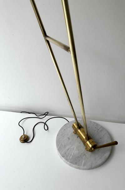 Angelo Lelli Lelii Mid Century Floor Lamp Brass Metal by Angelo Lelii for Arredoluce Italy 1950s
