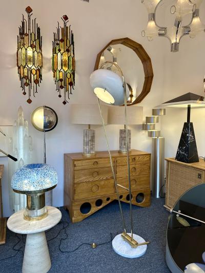 Angelo Lelli Lelii Mid Century Floor Lamp Brass Metal by Angelo Lelii for Arredoluce Italy 1950s