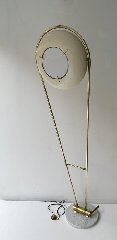 Angelo Lelli Lelii Mid Century Floor Lamp Brass Metal by Angelo Lelii for Arredoluce Italy 1950s