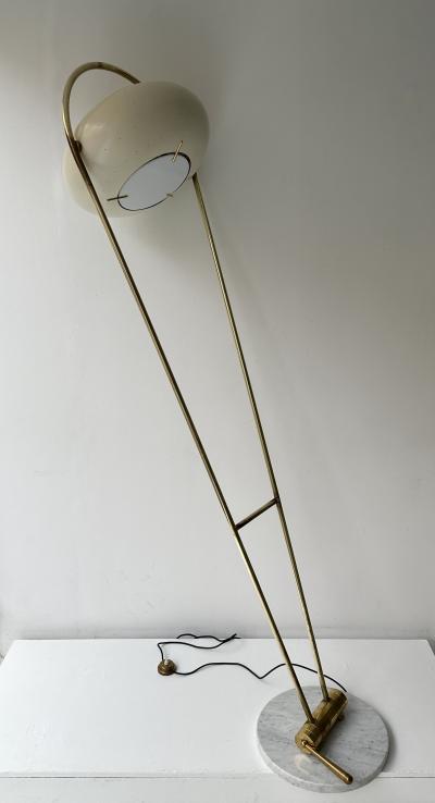 Angelo Lelli Lelii Mid Century Floor Lamp Brass Metal by Angelo Lelii for Arredoluce Italy 1950s