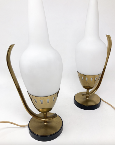 Angelo Lelli Lelii Mid Century Modern Pair of Table Lamps Model 12915 by Angelo Lelii