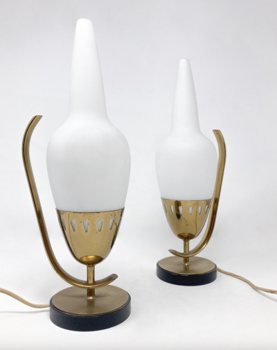 Angelo Lelli Lelii Mid Century Modern Pair of Table Lamps Model 12915 by Angelo Lelii
