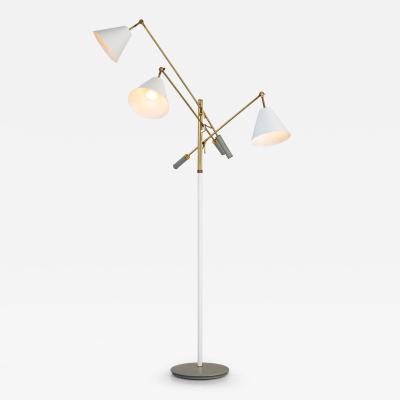 Angelo Lelli Lelii Model 12128s Triennale Floor Lamp by Angelo Lelli for Arredoluce circa 1951
