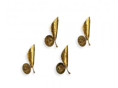 Angelo Lelli Lelii Pair of Leaf Wall Lights by Angelo Lelii for Arredoluce