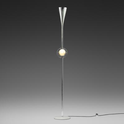 Angelo Lelli Lelii Rare Polifemo floor lamp in chromed version 