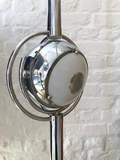 Angelo Lelli Lelii Rare Polifemo floor lamp in chromed version 