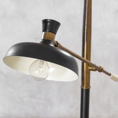 Angelo Lelli Lelii attr to Angelo Lelii for Arredoluce Floor Lamp with Two Diffusers