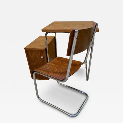 Angelo Luigi Colombo Columbus Small Italian Rationalist Desk and Chair