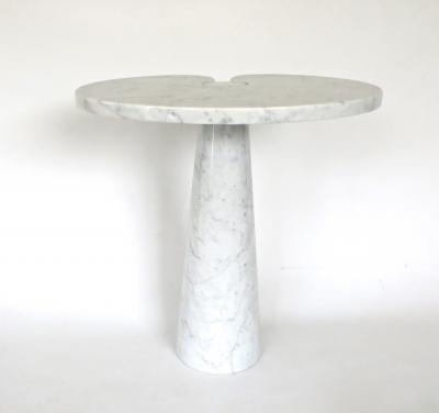 Angelo Mangiarotti ANGELO MANGIAROTTI EROS SERIES FOR SKIPPER WHITE CARRARA MARBLE TALL SIDE TABLE