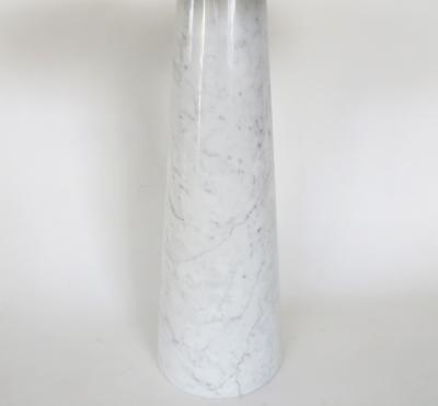 Angelo Mangiarotti ANGELO MANGIAROTTI EROS SERIES FOR SKIPPER WHITE CARRARA MARBLE TALL SIDE TABLE