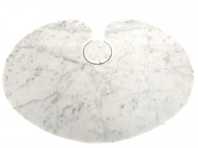 Angelo Mangiarotti ANGELO MANGIAROTTI EROS SERIES FOR SKIPPER WHITE CARRARA MARBLE TALL SIDE TABLE
