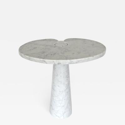 Angelo Mangiarotti ANGELO MANGIAROTTI EROS SERIES FOR SKIPPER WHITE CARRARA MARBLE TALL SIDE TABLE