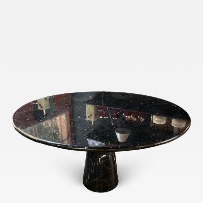 Angelo Mangiarotti Angelo Mangiarotti Black Marquina Marble Round Dining Table 1970s